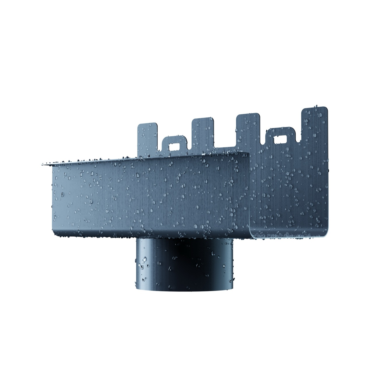 Ablaufstutzen Rund Anthrazit Ablaufstutzen Rund in RAL 7016 Anthrazit für Kastenrinne auf Rundes Fallrohr mit 100 mm Durchmesser