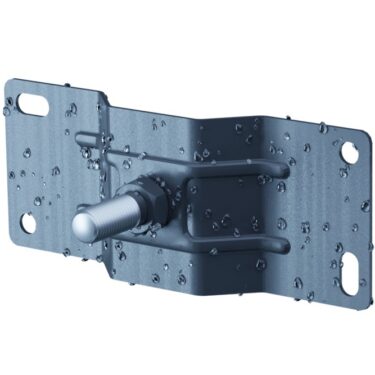 Befestigungsblech für Fallrohrhalterung – verzinkte Wandmontageplatte für das Polmetal-Kastenrinnensystem. Passend für 80×80 mm Fallrohre, stabil, langlebig, montagefreundlich.