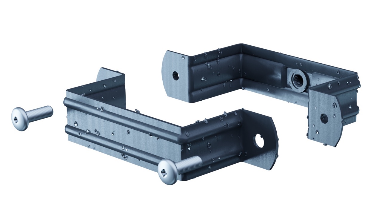 Fallrohrhalterung Quadratisch RAL 7016 Fallrohrhalterung Quadratisch Metallische Rohrschelle mit Schrauben in RAL 7016 Anthrazit