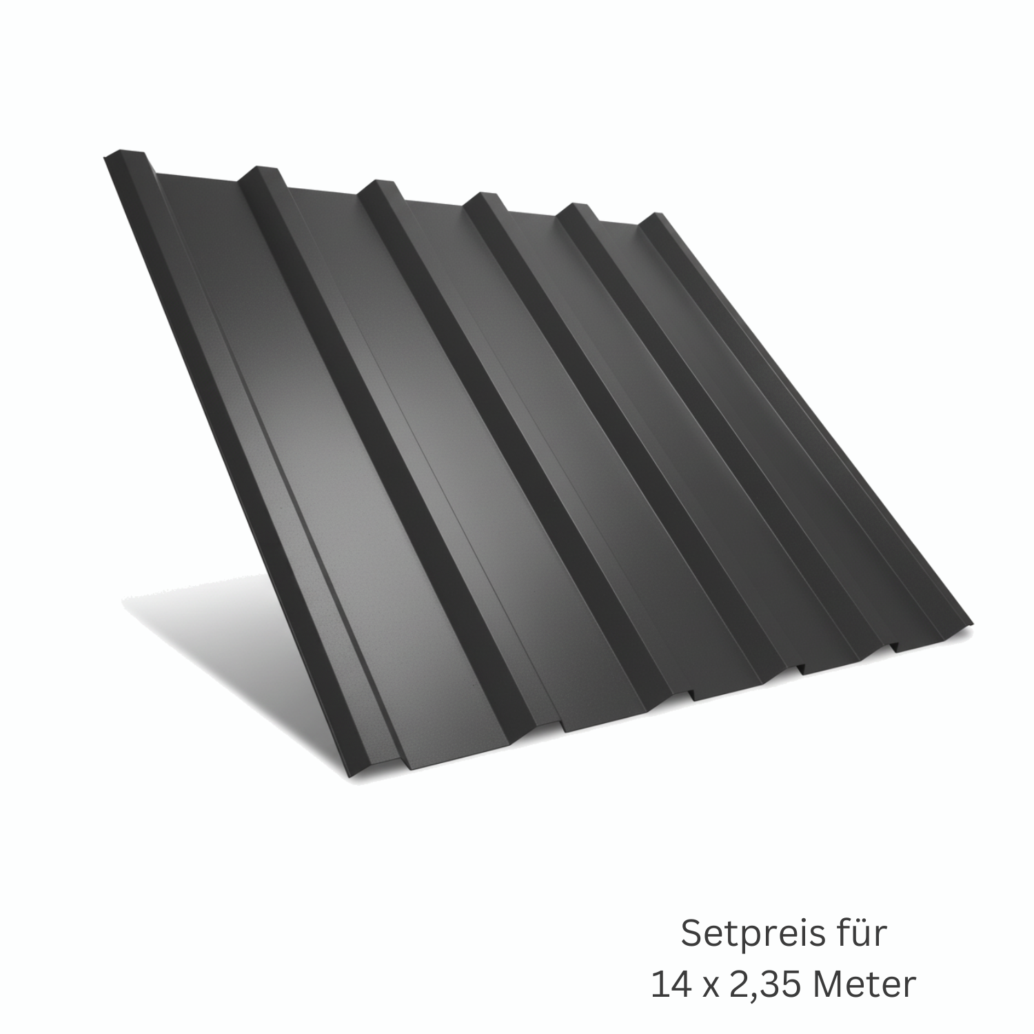 Kopie von Komplettpaket Trapezblech T 35 M Restposten Komplettpaket Trapezblech T 35 M Aluminium 0,70 mm | anthrazit | 14 x 2,35 m | Dach