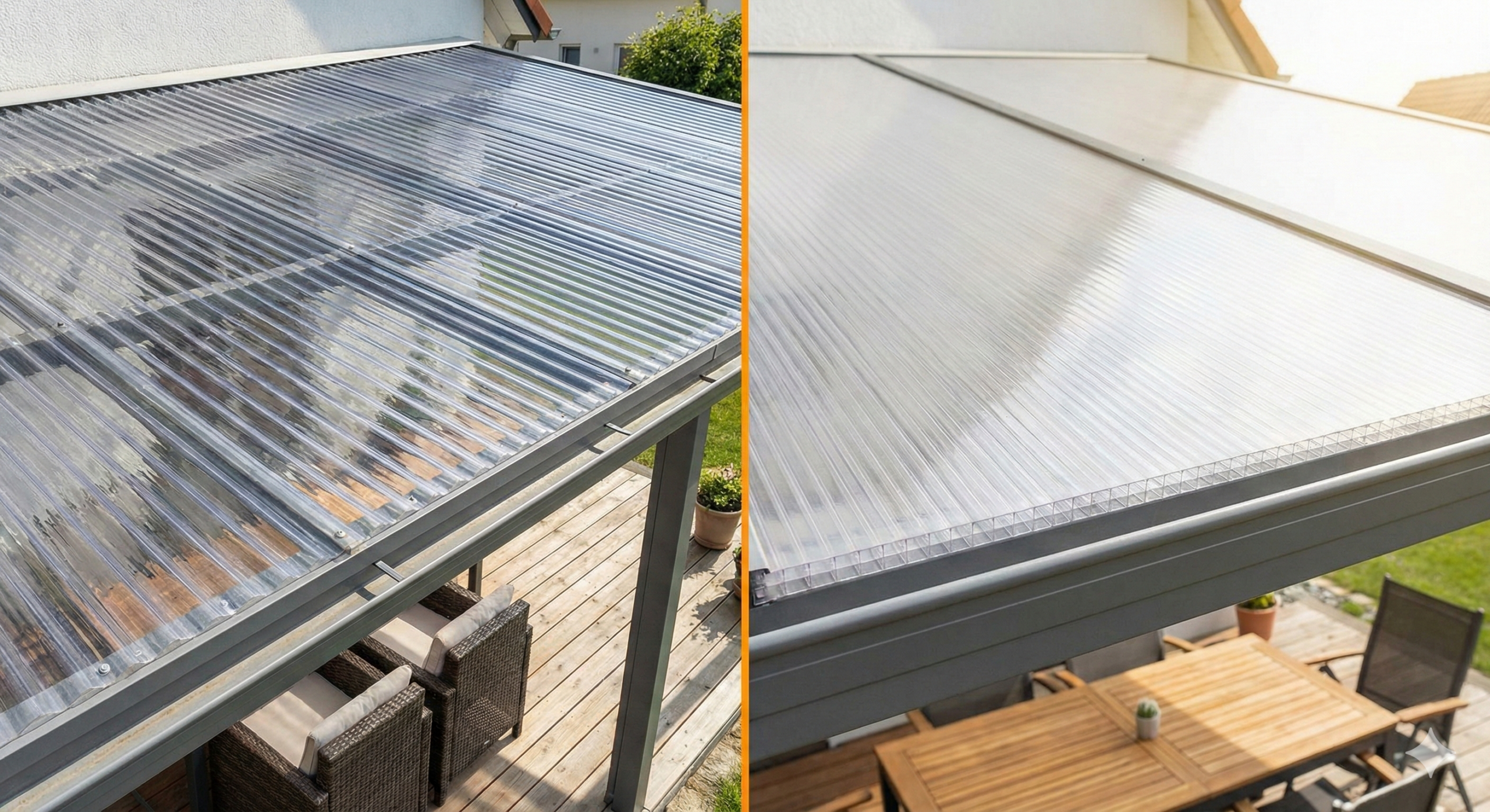 Vergleich zwischen Wellplatten und Doppelstegplatten für die Terrasse