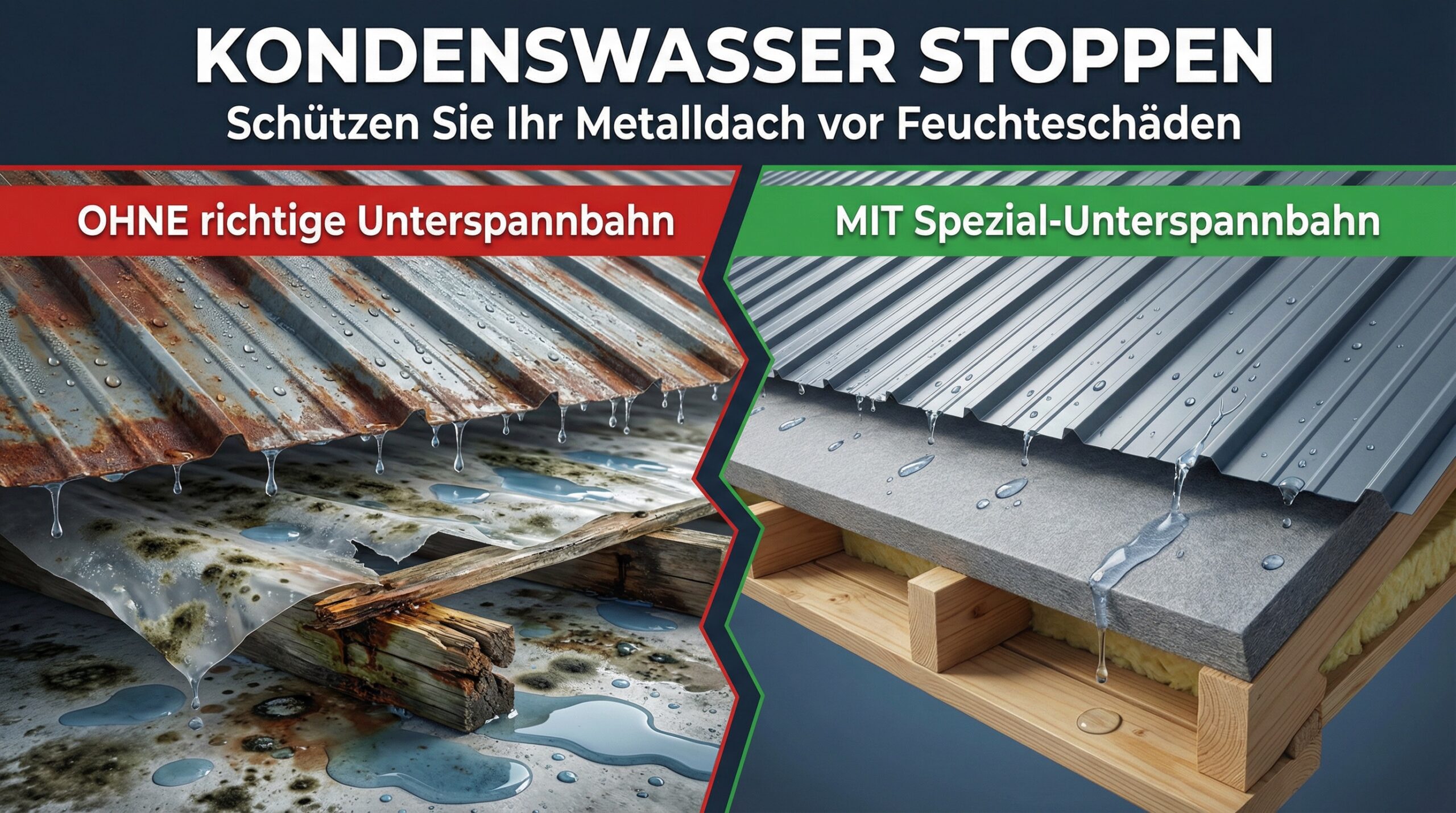 Unterspannbahn Metalldach Aufbau